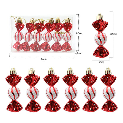 Christmas Candy Decorations – Red & Gold Candy Canes and Pine Cones for Xmas Tree and Home Decor 2025