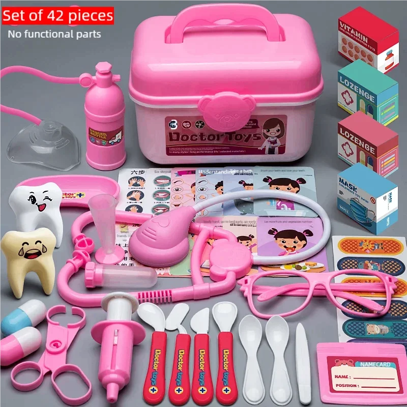 WizKidz Doctor Nurse Role Play Set - Medical Tools with Stethoscope & Injectors, Pretend Play Trolley Box, Ideal Gift for Kids