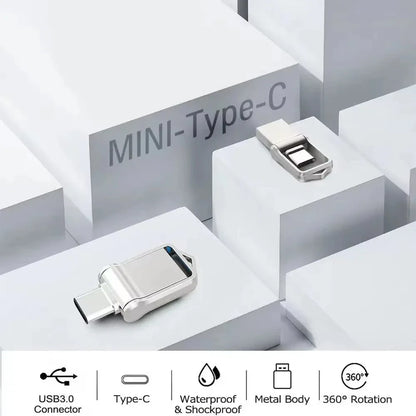Xiaomi 2TB USB 3.1 Flash Drive — High-Speed Type-C 2-in-1 Metal U Disk, Waterproof, Universal for Mobile & PC