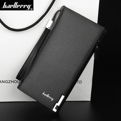 Baellerry Men’s Long Wallet – Large Capacity Zipper Clutch with Card Holder & Coin Pocket, Luxury Handbag Purse