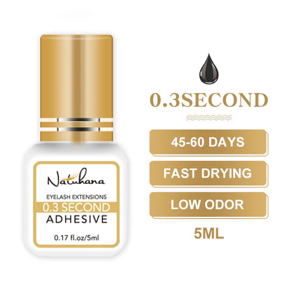 Professional Fast Dry Eyelash Extension Glue 5ml – Strong Hold 0.3s–3s Lash Adhesive for False Eyelashes & Salon Use