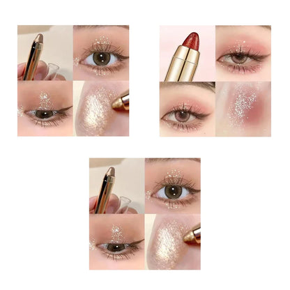 Double-Sided Eyeshadow Stick & Highlighter Pen – Pearly Glitter & Matte Finish Brightening Makeup Tool