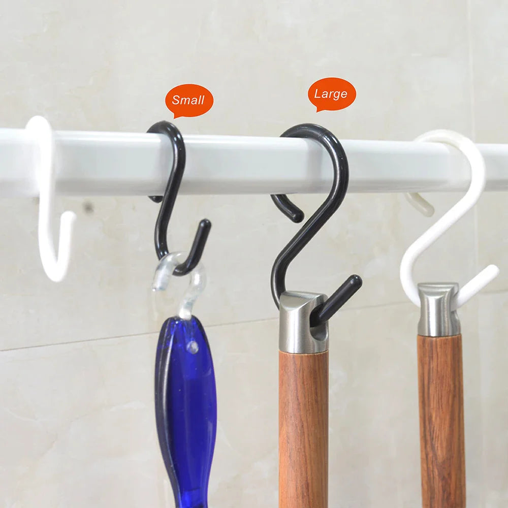 S-Shaped Multi-Purpose Hooks — Flexible Hanging Storage for Wardrobe & Kitchen Accessories