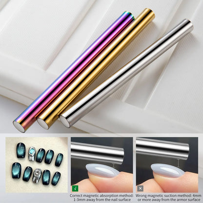 Cat Eye Nail Magnetic Stick – Cylindrical Magnet for UV Gel Polish Snowlight Glitter Manicure Design