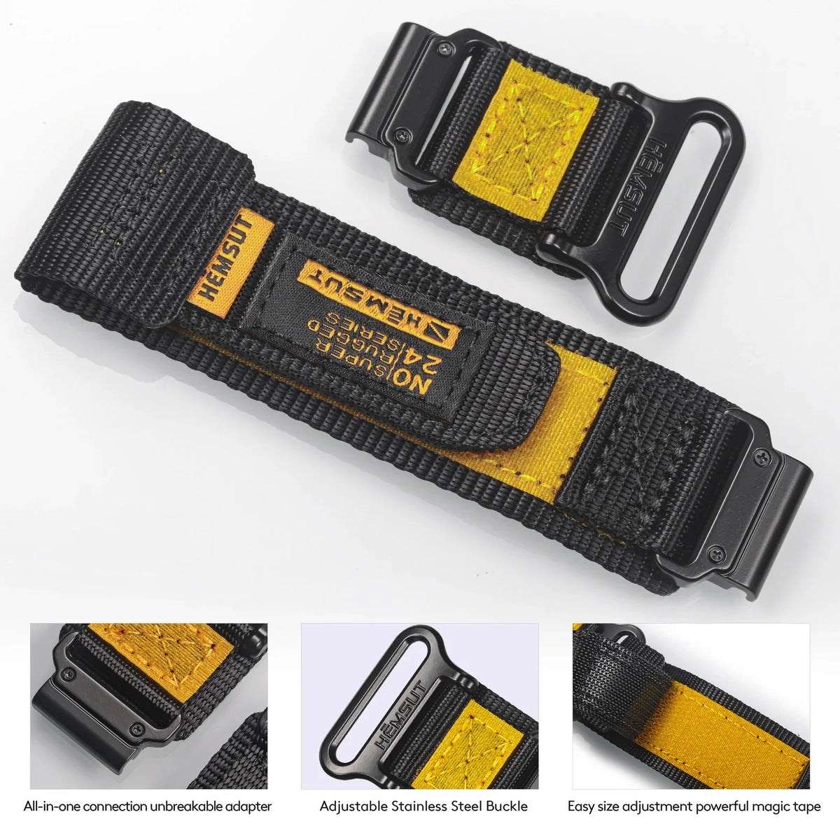 Hemsut Nylon QuickFit Watch Strap - Rugged Sporty Loop Band for Garmin Fenix, Forerunner, Instinct, Enduro & Tactix