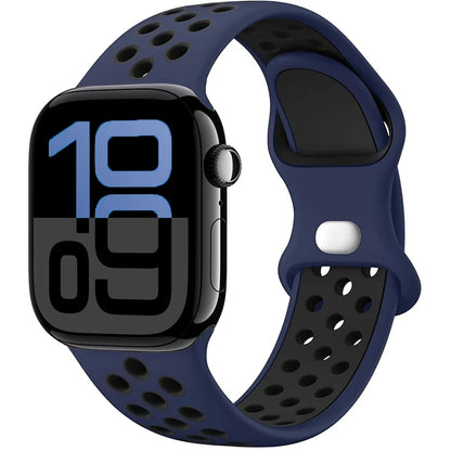 Silicone Apple Watch Strap - Breathable Wristband for Watch 11/10/9/8/7 Ultra 3/2 SE Series 49mm-41mm