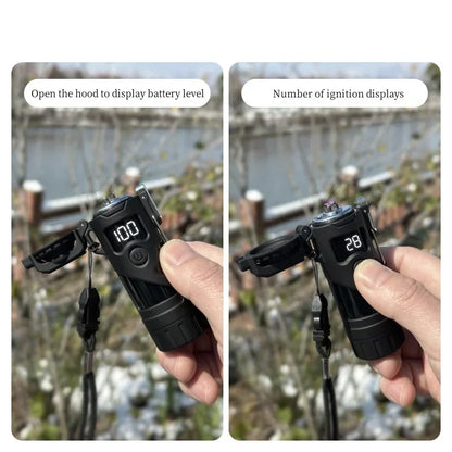 Dual Arc USB Lighter & Flashlight — Windproof Portable Plasma Ignition Survival Tool