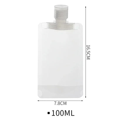 5pcs Travel Refillable Squeeze Bags — Empty Lotion, Shampoo, Conditioner & Cosmetic Storage Pouches for Toiletries