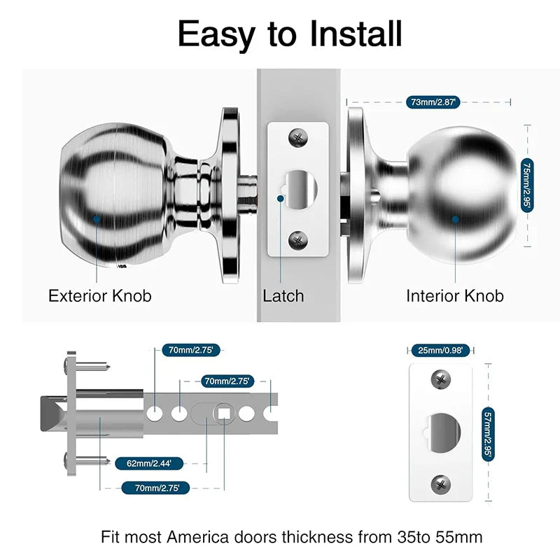 CIEPOJIET Bluetooth Fingerprint Smart Lock – Keyless Tuya App Door Lock with Fingerprint Access