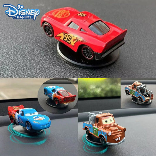 Disney Pixar Cars 3 Lightning McQueen Dashboard Ornament – Rotating Car Decoration for Center Console Gift
