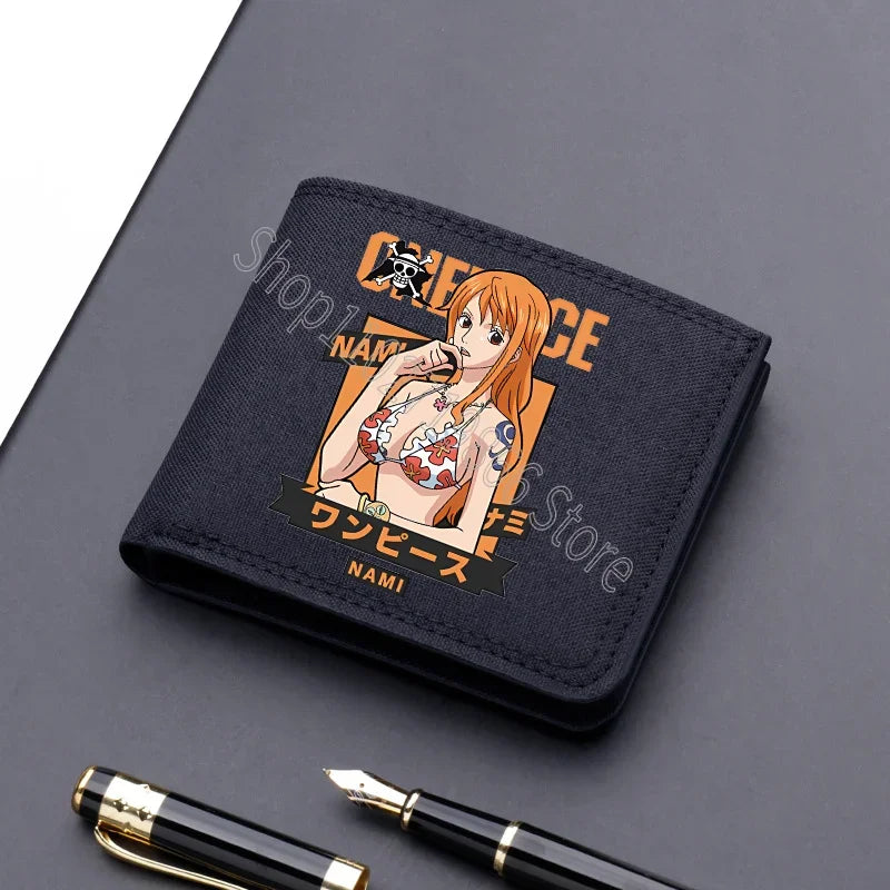 One Piece Men’s Wallet – Multi-Card Slots, Cartoon Anime Print, Portable Purse for Boys & Birthday Gifts