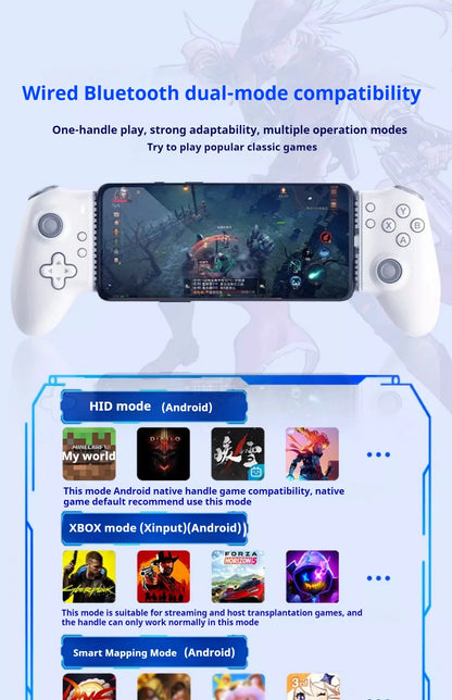 Memo S3 Gamepad Type-C Mobile Controller – Hall Effect Stretching Handle, Joystick for Android, PS Cloud Game, Customized