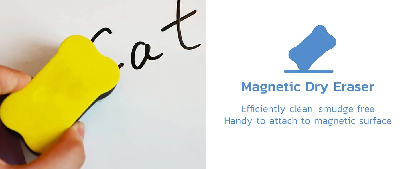A2 Magnetic Dry Erase Whiteboard for Fridge – 23.6" x 16.5" Board with 8 Markers & Eraser