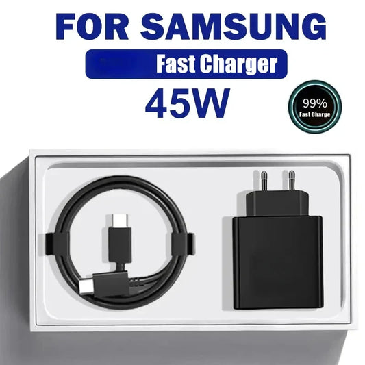 PD 45W USB-C Fast Charger — High-Speed Wall Adapter for Samsung Galaxy S24/S23 Ultra, Note, iPhone 15, Xiaomi 14