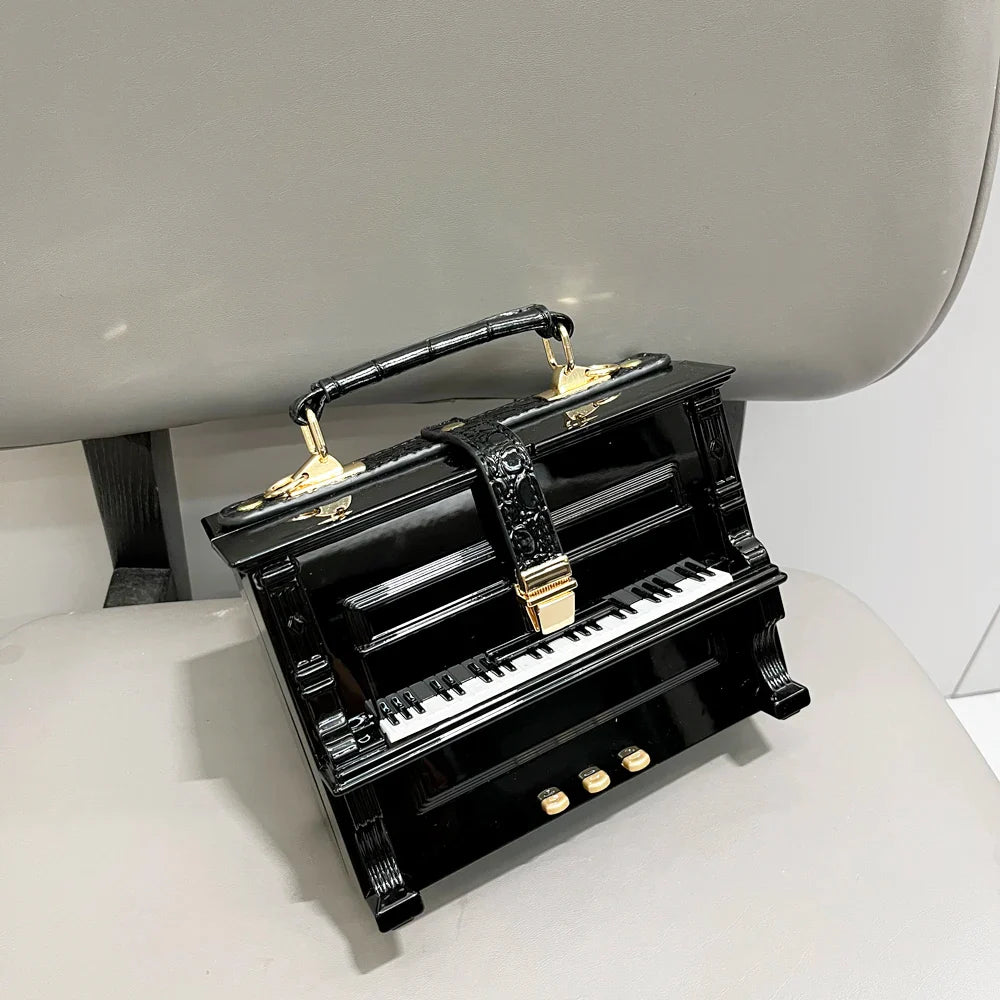 Luxury Designer Piano-Shaped Handmade Crossbody Shoulder Bag for Women – Elegant Purse, Messenger & Banquet Bag