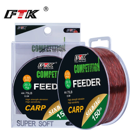 FTK 3D Invisible Carp Fishing Line Nylon Monofilament – Super Strong Fluorocarbon 150m/300m Tensile Fishing Line for Carp & Freshwater Fishing
