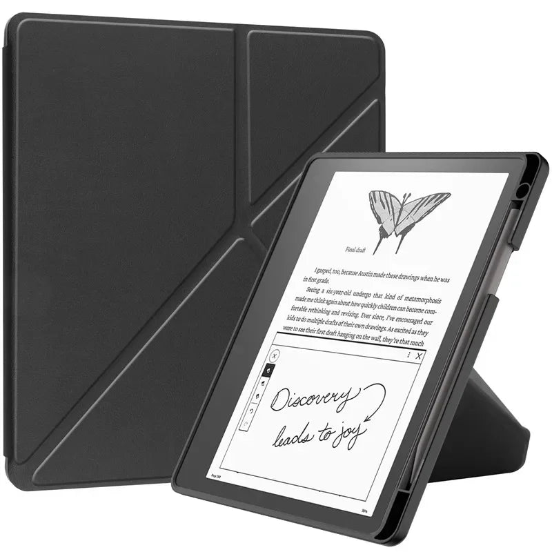 Kindle Scribe 2024 10.2″ Case — PU Leather Multi-Folding Stand with Smart Auto Wake/Sleep and Pencil Holder Ebook Cover
