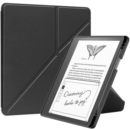 Kindle Scribe 2024 10.2″ Case — PU Leather Multi-Folding Stand with Smart Auto Wake/Sleep and Pencil Holder Ebook Cover