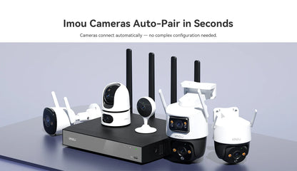 IMOU 10/18CH Wireless NVR – Dual-Band 2.4/5GHz Wi-Fi Network Security System, Metal Shell