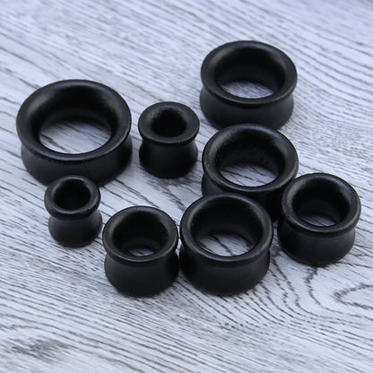 8–25mm Black Wood Ear Plugs – Body Jewelry Gauges, Tunnels & Stretchers for Piercing