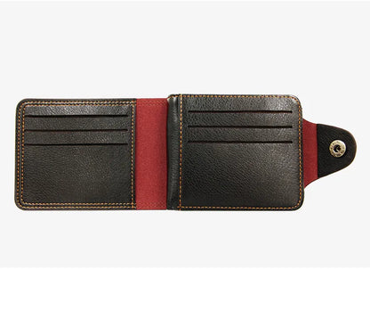 Men's Short Bifold Wallet – Slim Faux Leather Business Card Holder, Billfold Purse Clutch for ID & Credit Cards