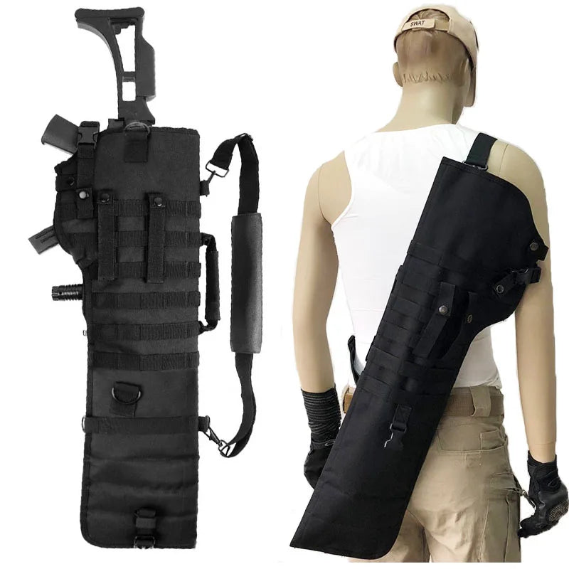 Tactical MOLLE Rifle Scabbard Backpack – Outdoor Hunting Shoulder Shotgun Storage Bag Holster Case for M4, AK & Long Firearms