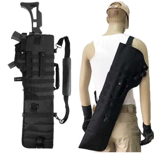 Tactical MOLLE Rifle Scabbard Backpack – Outdoor Hunting Shoulder Shotgun Storage Bag Holster Case for M4, AK & Long Firearms