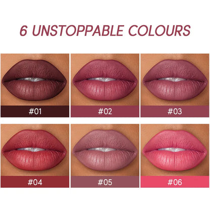 USHAS 12-Color Matte Lipstick & Lip Liner Set – Long-Lasting, Waterproof, Non-Stick Easy Coloring Lip Makeup Kit