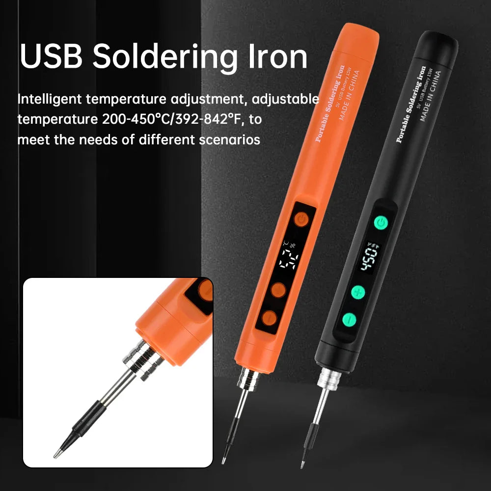 Mini 5V 15W Wireless USB Soldering Iron – Rechargeable Lithium Battery Fast-Charge Portable Welding & Repair Tool