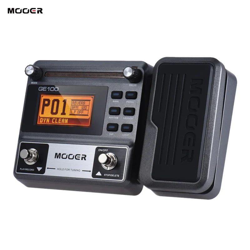 MOOER GE100 Guitar Multi-Effects Processor – Pedal with Loop, Tuner, Tap Tempo, Rhythm, Scale & Chord Lessons