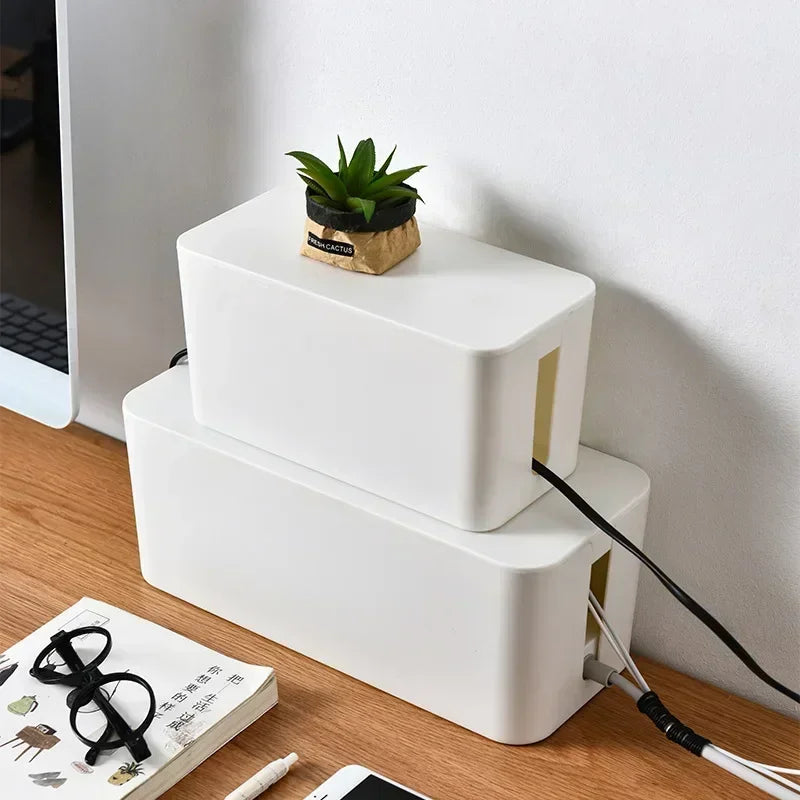 Cable Storage Box & Wire Organizer – Power Strip, Socket & Charger Management Case for Desk and Network Cables