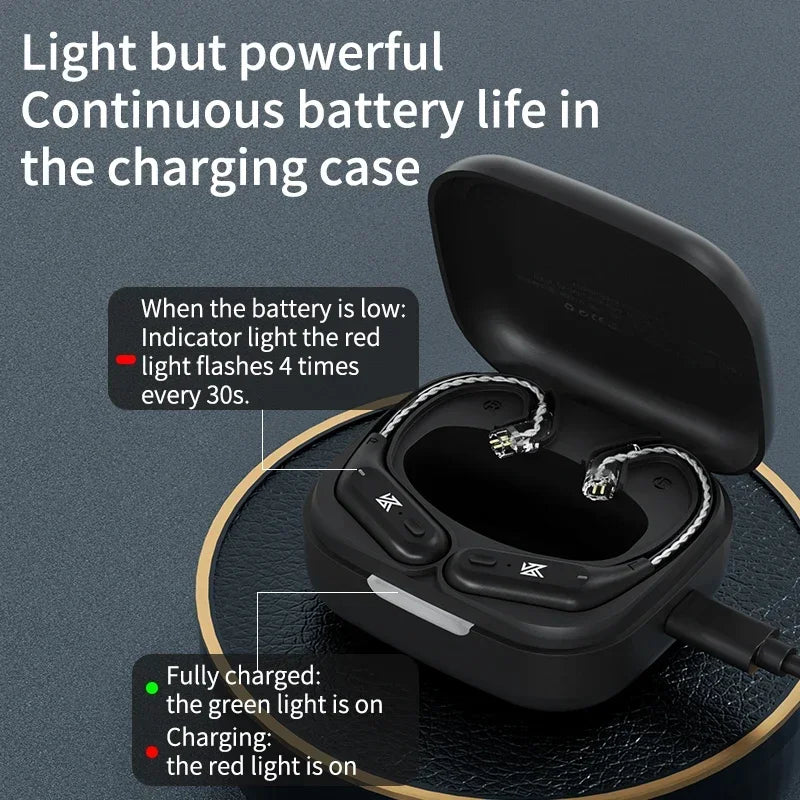 KZ AZ09 HD Bluetooth Earphones – Wireless HIFI Ear Hook Headset with Charging Case, Compatible with KZ EDXPRO ZSNPRO ZS10PRO
