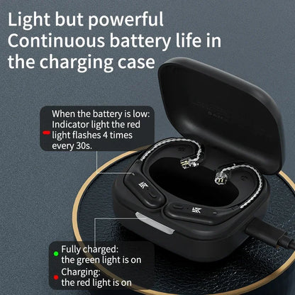 KZ AZ09 HD Bluetooth Earphones – Wireless HIFI Ear Hook Headset with Charging Case, Compatible with KZ EDXPRO ZSNPRO ZS10PRO