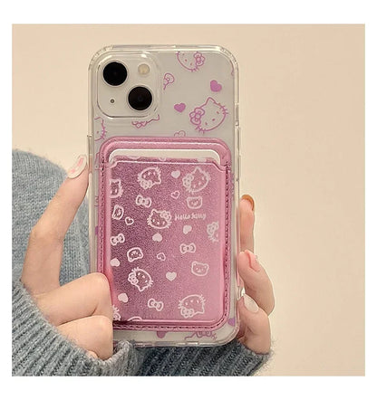 Hello Kitty MagSafe Wallet Case for iPhone 12–16 Pro Max – Cute Sanrio Magnetic Holder with Wireless Charging & Hard Cover
