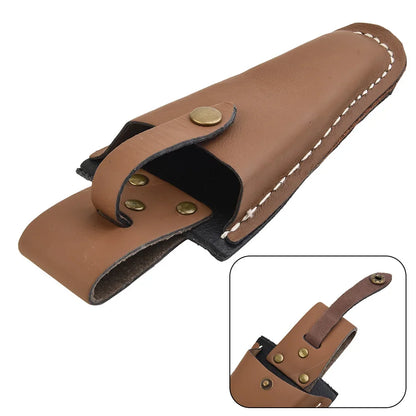 Leather Pruning Scissors Tool Bag - Electrician Waist Holder with Portable Buckle Pouch for Gardening and Trimming Tools
