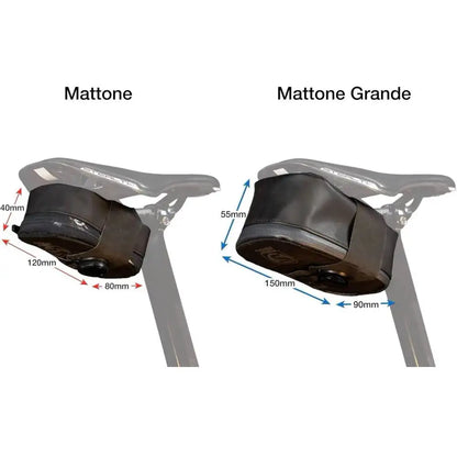 Mattone Under-Seat Bike Bag — Small Black Waterproof Zipper Pouch with BOA Mounting System