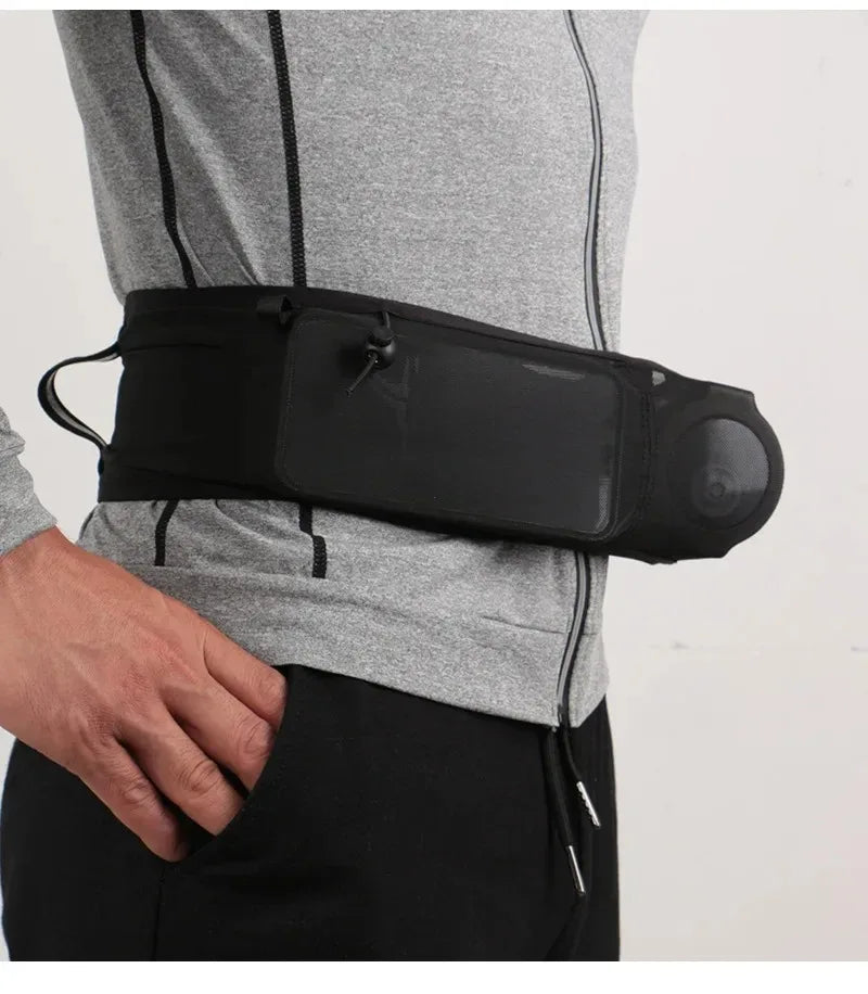 Large Capacity Sports Fanny Pack — Multi-Functional Running, Cycling & Hiking Bag with Elastic Mesh for Phone & Water Bottle