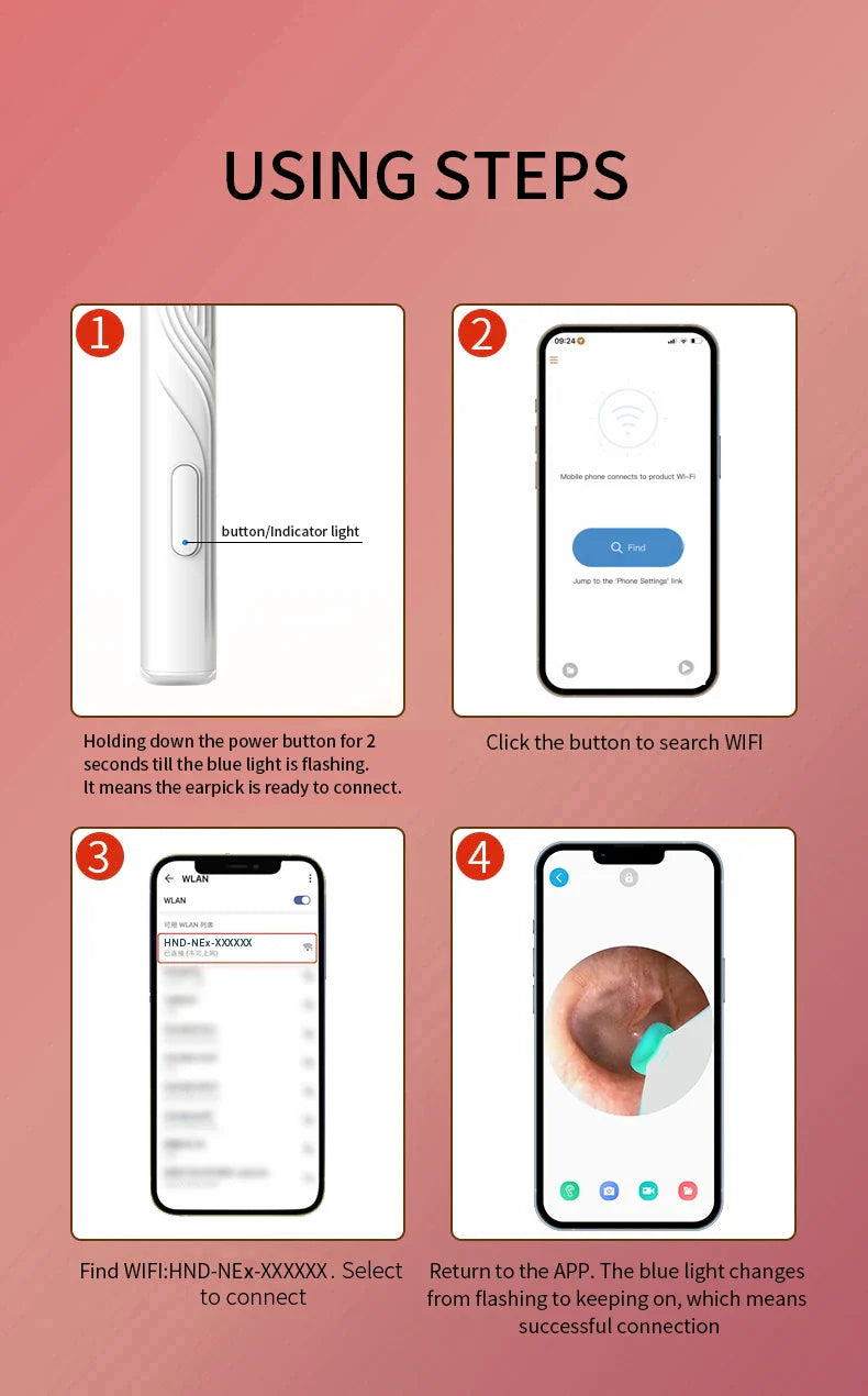 Earwax Remover Cleaning Tool – Ear Endoscope with Mini Camera, USB-C Charging Earpick Health Care Set for iPhone & Android, Best Gift