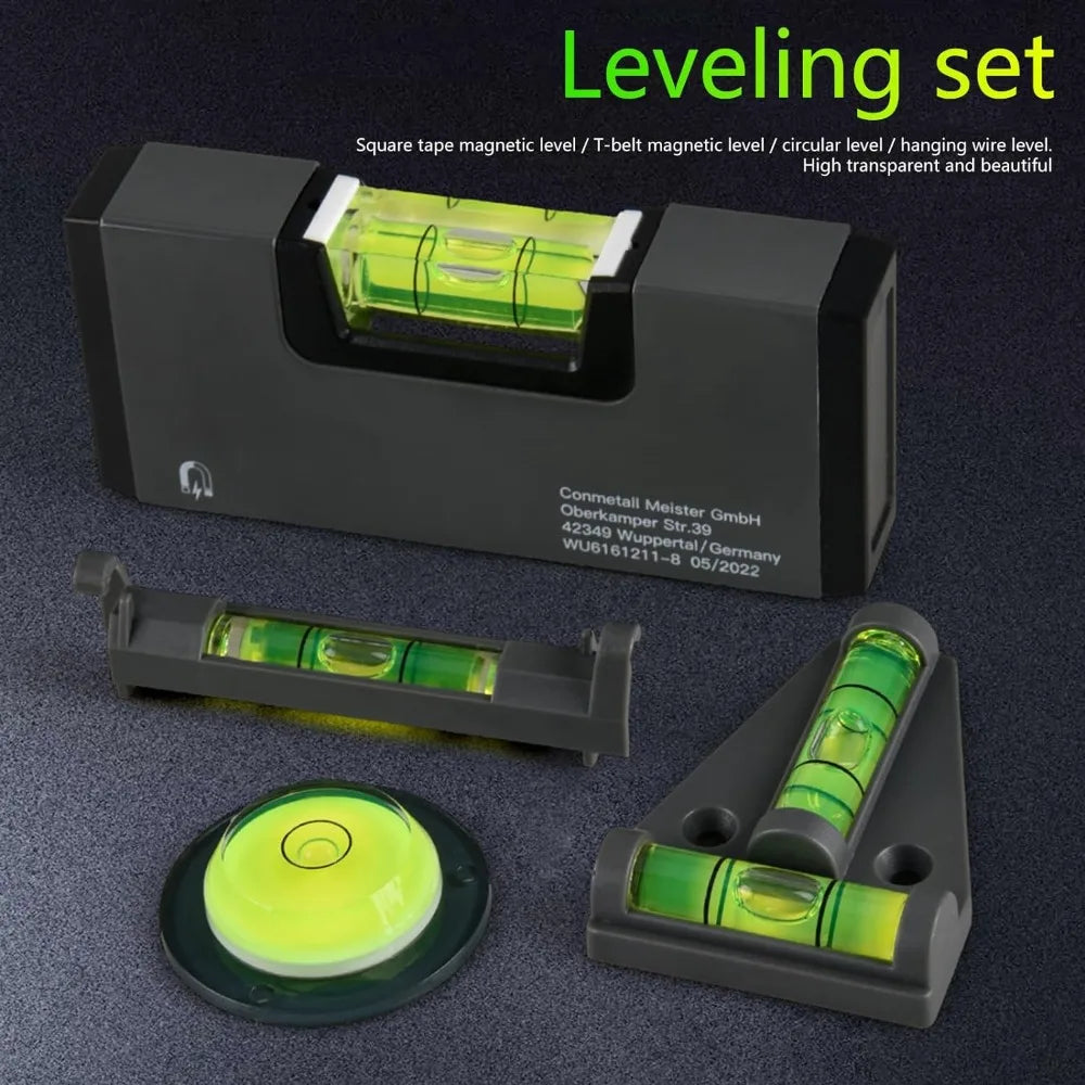 Pocket Level Tape with Magnetic Hanging Buckle: High Precision Balance Ruler Bubble Level Meter - Rustproof Leveling Tool