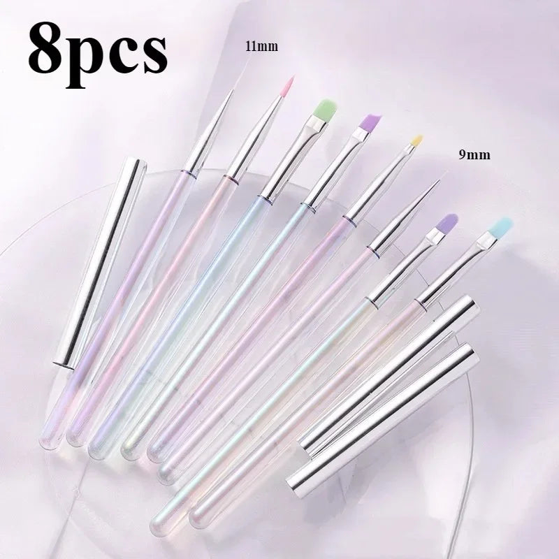Nail Art Liner Brushes for Striping & Drawing – 6 to 25mm Design Pens, Professional Manicure Tools