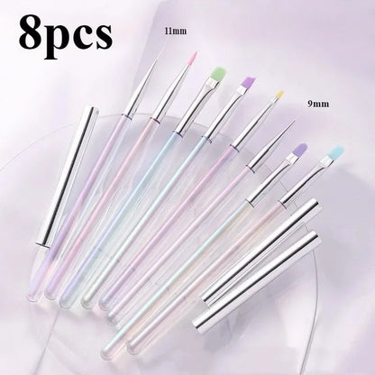 Nail Art Liner Brushes for Striping & Drawing – 6 to 25mm Design Pens, Professional Manicure Tools