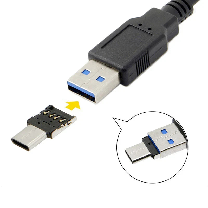 OTG Micro USB Type-C Adapter – USB-C Male to USB 2.0 Female Data Connector for MacBook, Samsung, Xiaomi, Huawei Android Phones