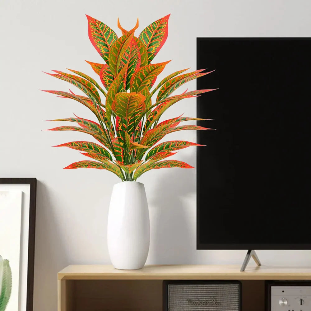 76cm Artificial Magnolia & Banyan Leaf Plant Branch – 26 Leaves Fake Green Sansevieria Decorative Tree for Home & Garden Decor