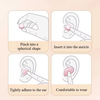 Wax Silicone Ear Plugs - Reusable 27dB Noise Cancelling Sleep and Swim Earplugs for Comfort Protection