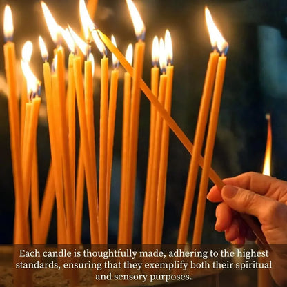 Beeswax Taper Candles — 50-500PCS Smokeless Honey Scented Candles for Church, Birthday, Christmas & Home