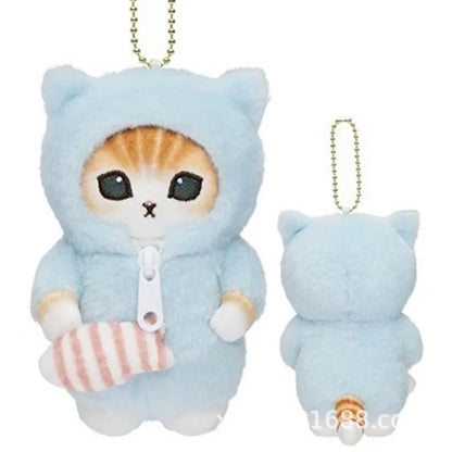 Kawaii Keychain Pendant – Cartoon Mofusand Shark Cat Cross-Dressing Doll, Backpack Decor & Toy