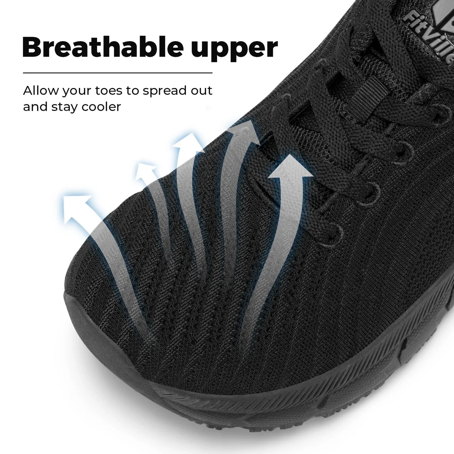 FitVille Men’s Wide Toe Box Running Shoes – Cushioned, Non-Slip, Lightweight & Breathable Extra Wide Width Sneakers