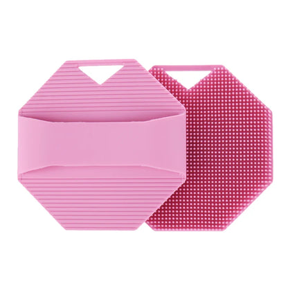 Silicone Body Scrubber with Natural Bristles – Skin Exfoliating Shower Sponge & Bath Brush