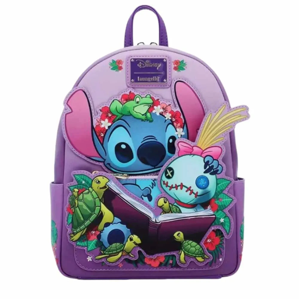 The Aristocats Marie Mini Backpack – Floral Print Schoolbag with Villains Scene, Maleficent & Sleeping Beauty Design for Kids