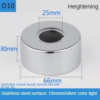 2Pcs Stainless Steel Faucet Decorative Cover – 1/2" & 3/4" Water Pipe Connector Heightening Valve Panel for Kitchen & Shower Faucet Accessories